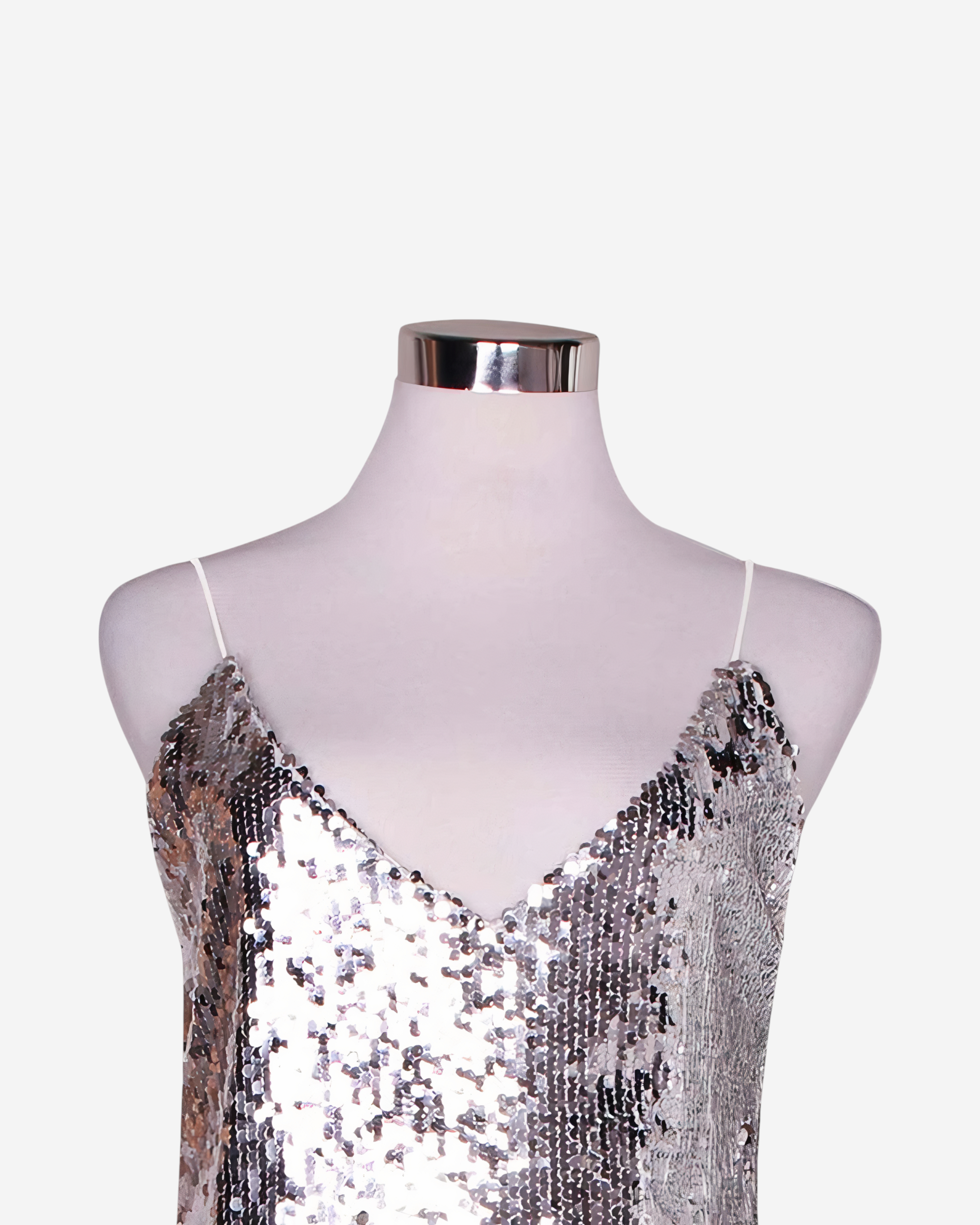 Sequined Deep V Backless Mini Dress with Spaghetti Straps-Dresses-Ekoa Ltd