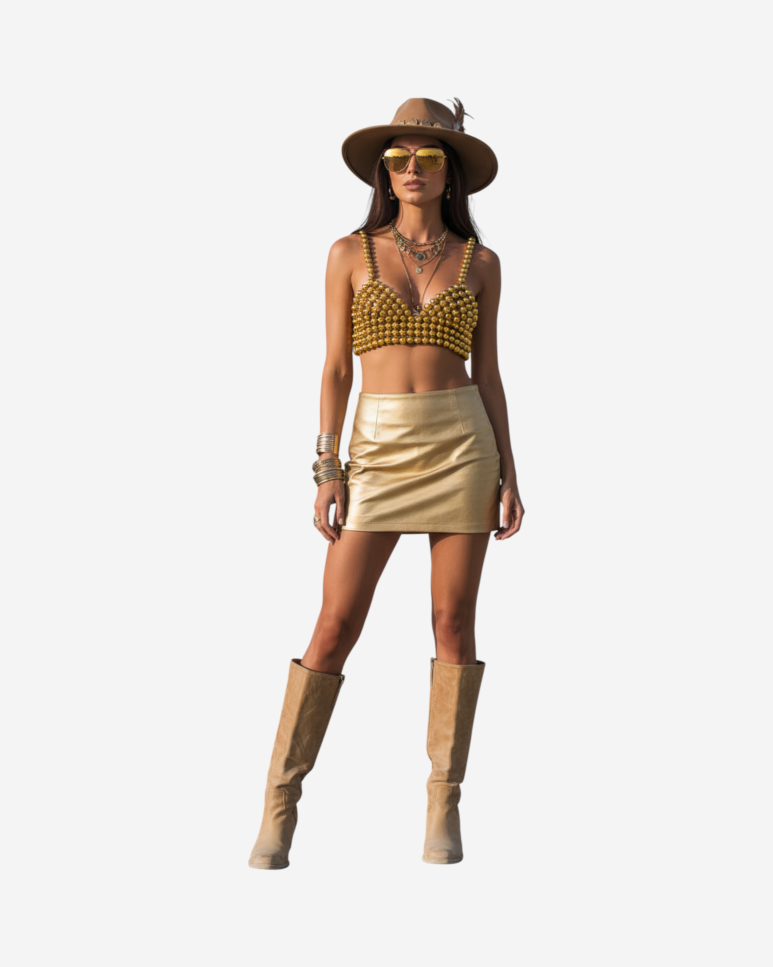 Pearl Beaded Camisole Crop Top
