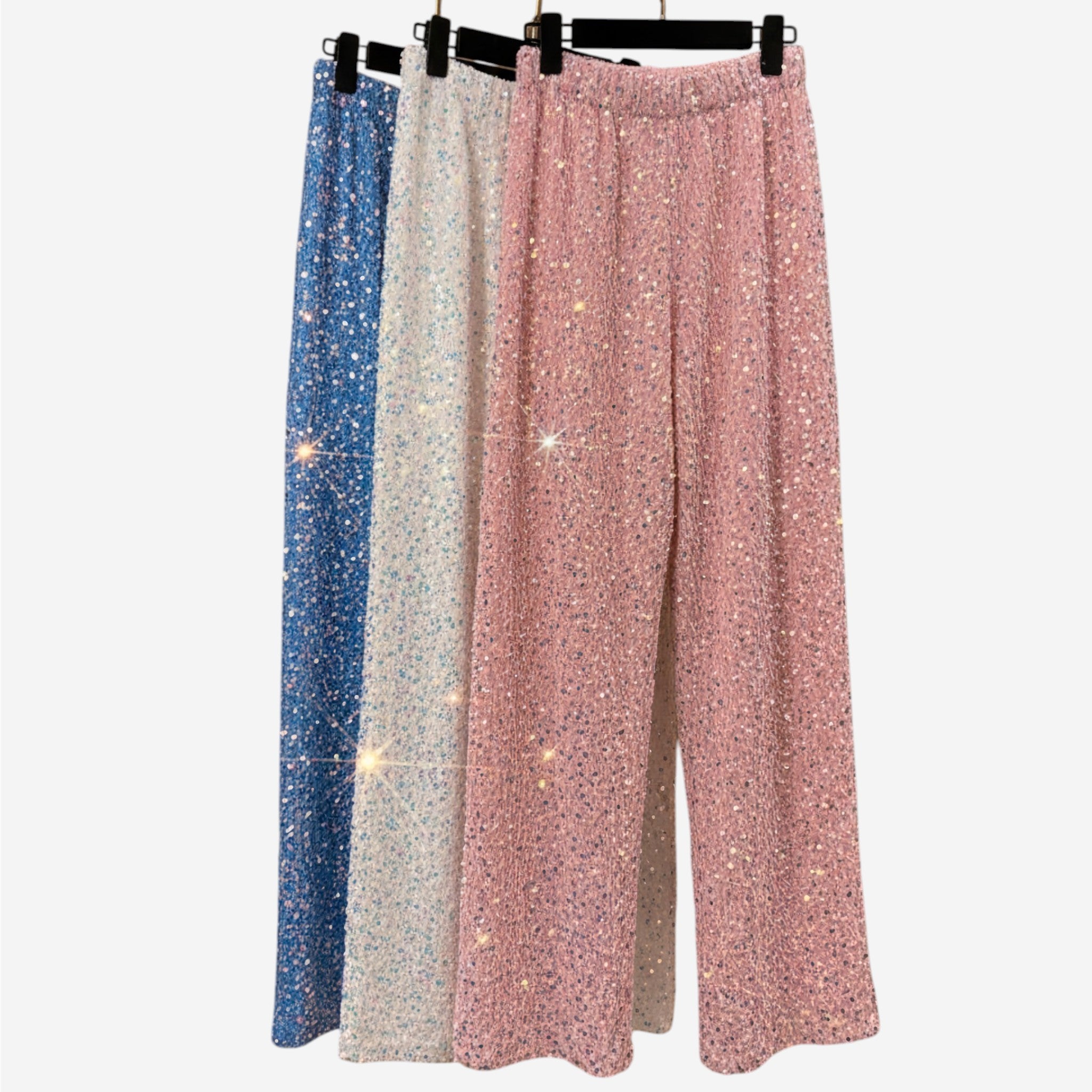 Sequined High-Waist Leggings with Statement Pendant Details