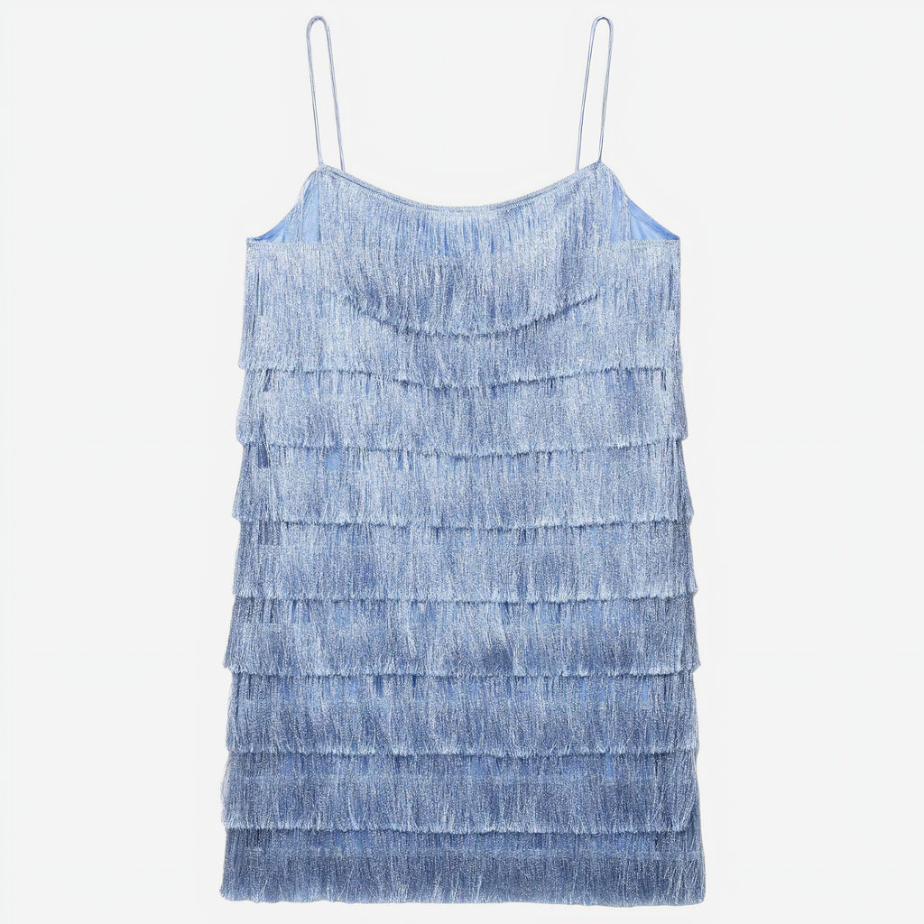 Royal Blue Tassel Embellished Dress